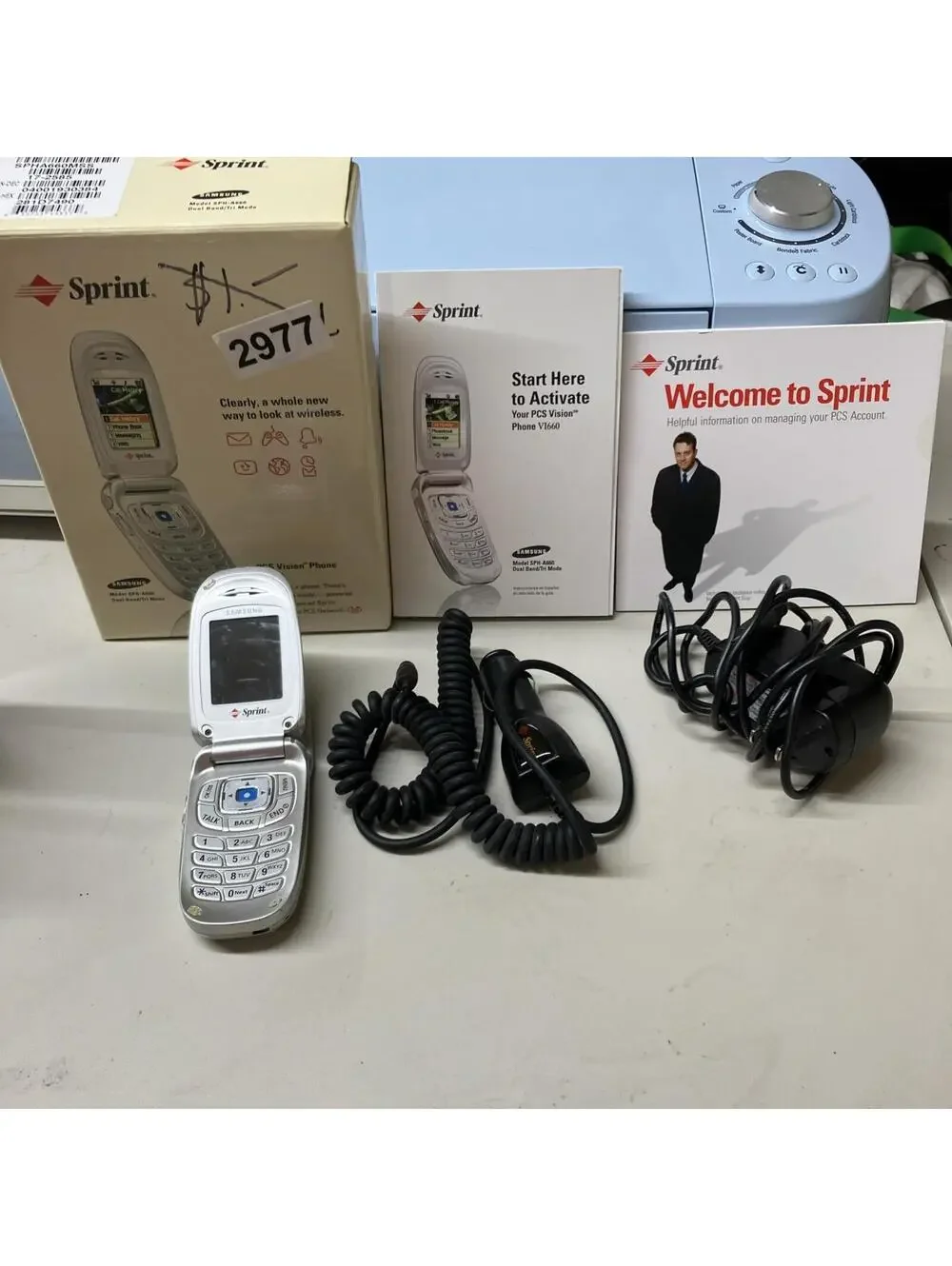 Samsung SPH-A620 Sprint PCS Vision Flip Phone Silver VGA Camera Vintage Boxed